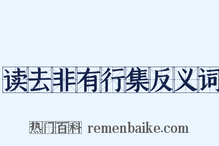 读去非有行集反义词是什么意思的图片